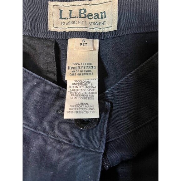 LL Bean Women's Gorpcore Casual Classic Fit Straight Blue Cotton Pants Sz 6P** - Picture 2 of 5